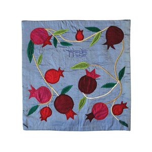 Matzah Cover with Full Pomegranates on Blue
