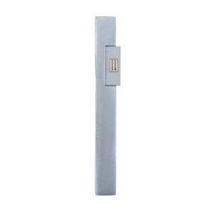 Mezuzah Case, Gray with a Raised Rectangle