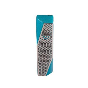 Geometric Mezuzah Case with Stars of David, Turquoise