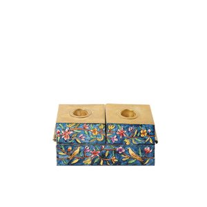 Wooden Hanukkah Menorah and Shabbat Candle Holder - Oriental