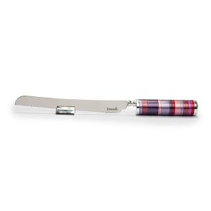 Challah Knife with Full Burgundy Ring Handle