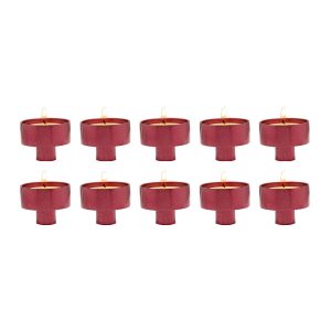Set of 10 Tea Light Adapters in Burgundy