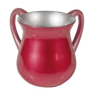 Small Coated Netilat Yadayim Cup (Wash Cup) in Burgundy