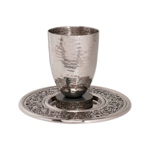 Gray Porcelain Kiddush Cup with Cutout
