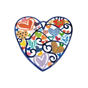 Small Hand-Painted Metal Heart - Hearts