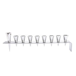 Cones Hanukkah Menorah on a Silver Metal Bar