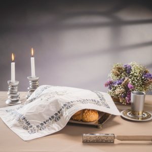 Challah Cover - Antique Pattern in Silver