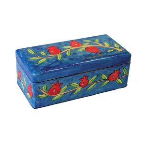 Travel Shabbat Candlesticks in a Box - Pomegranates