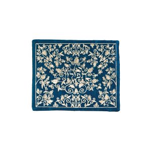 Tefillin Bag with Pomegranates All Over in Blue and Silver