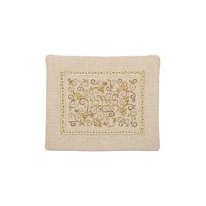 Linen Tefillin Bag with Gold Embroidery