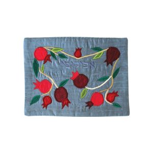 Afikoman Cover with Full Pomegranates on Blue
