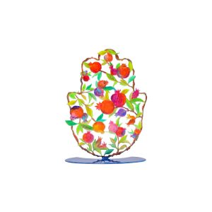 Small Standing Hamsa with Pencil-Style Pomegranates