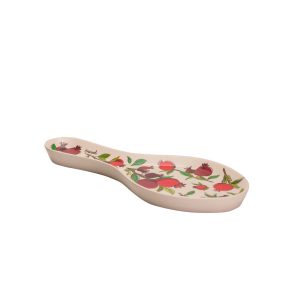 Bamboo Spoon Rest - Pomegranates