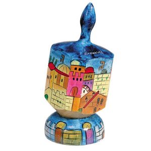Large Jerusalem Dreidel with Stand - Pey