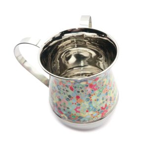 Metal Netilat Yadayim Cup (Wash Cup) with Abstract Colorful Pattern