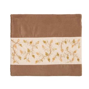 Brown Tallit Bag with Gold Pomegranate Strip