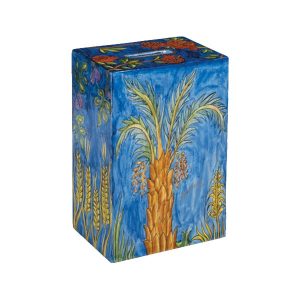 Square Tzedakah Box - Seven Species