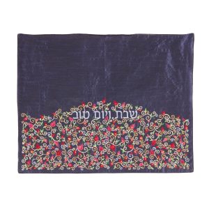Colorful Pomegranates on Blue Challah Cover