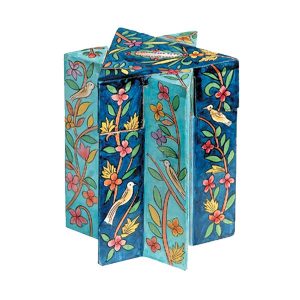 Star of David Tzedakah Box - Flowers and Birds