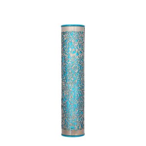 Cutout Pomegranate Mezuzah Case in Turquoise