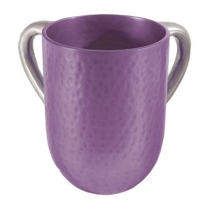 Hammered Netilat Yadayim Cup (Wash Cup) in Purple