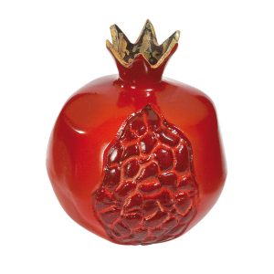 Large Closed Aluminum Pomegranate in Red
