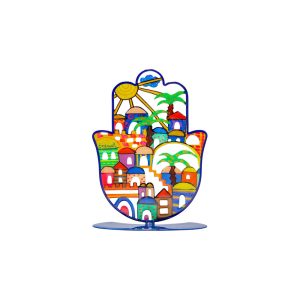 Small Standing Hamsa with Jerusalem