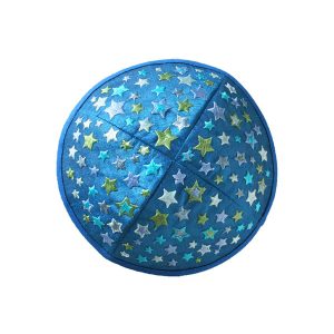 Children's Kippah with Stars, Blue