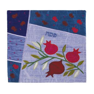 Matzah Cover with Pomegranates on Blue