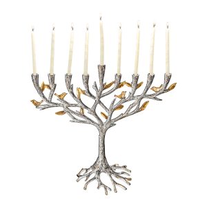 Sculpted Tree of Life Hanukkah Menorah