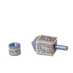 Small Dreidel with Pomegranates Cutout in Blue