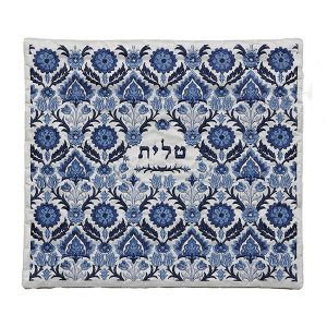 Tallit Bag with Antique Pattern in Blue