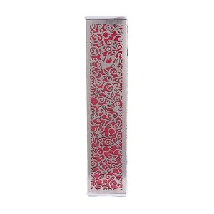 Wide Mezuzah Case with Pomegranates, Red