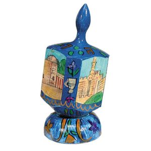Large Dreidel with Tower of David and Stand - Pey