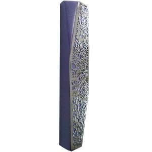 Geometric Mezuzah Case with Pomegranates, Purple