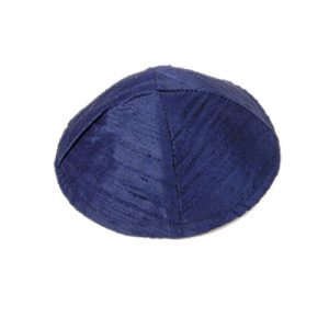 Wild Silk Kippah, Dark Blue