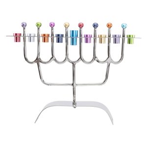 Modern Hanukkah Menorah with Colorful Cups