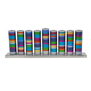 Colorful Rings Hanukkah Menorah