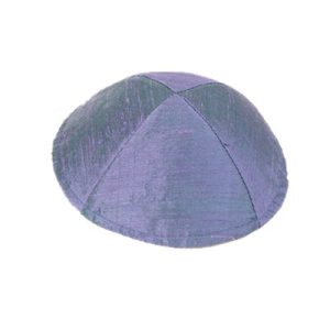 Wild Silk Kippah, Lilac-Blue