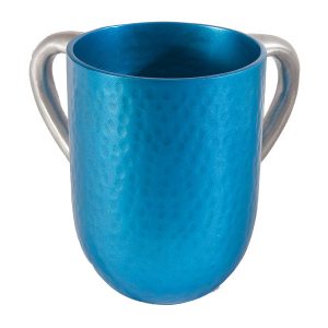 Hammered Netilat Yadayim Cup (Wash Cup) in Turquoise