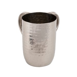 Straight Hammered Netilat Yadayim Cup (Wash Cup) in Silver