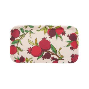 Small Bamboo Tray with Pomegranates