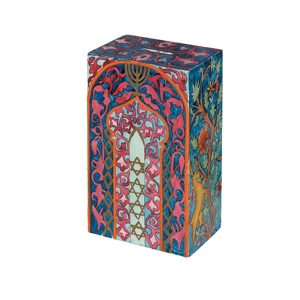 Square Tzedakah Box - Gate and Tree of Life