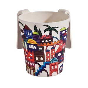 Bamboo Netilat Yadayim Cup (Wash Cup) - Jerusalem View