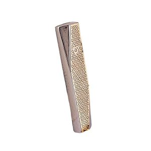 Geometric Mezuzah Case with Stars of David, Copper