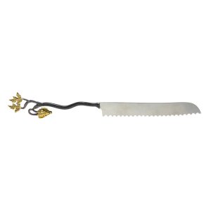 Challah Knife with Vine and Grapes Handle