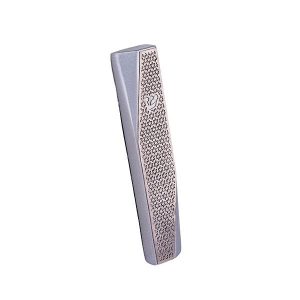 Geometric Mezuzah Case with Stars of David, Aluminum