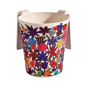 Bamboo Netilat Yadayim Cup (Wash Cup) - Colorful Flowers