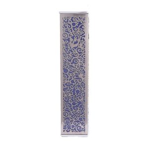 Wide Mezuzah Case with Pomegranates, Purple