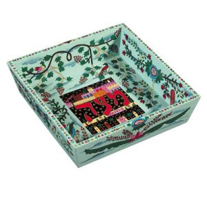 Turquoise Square Matzah Plate